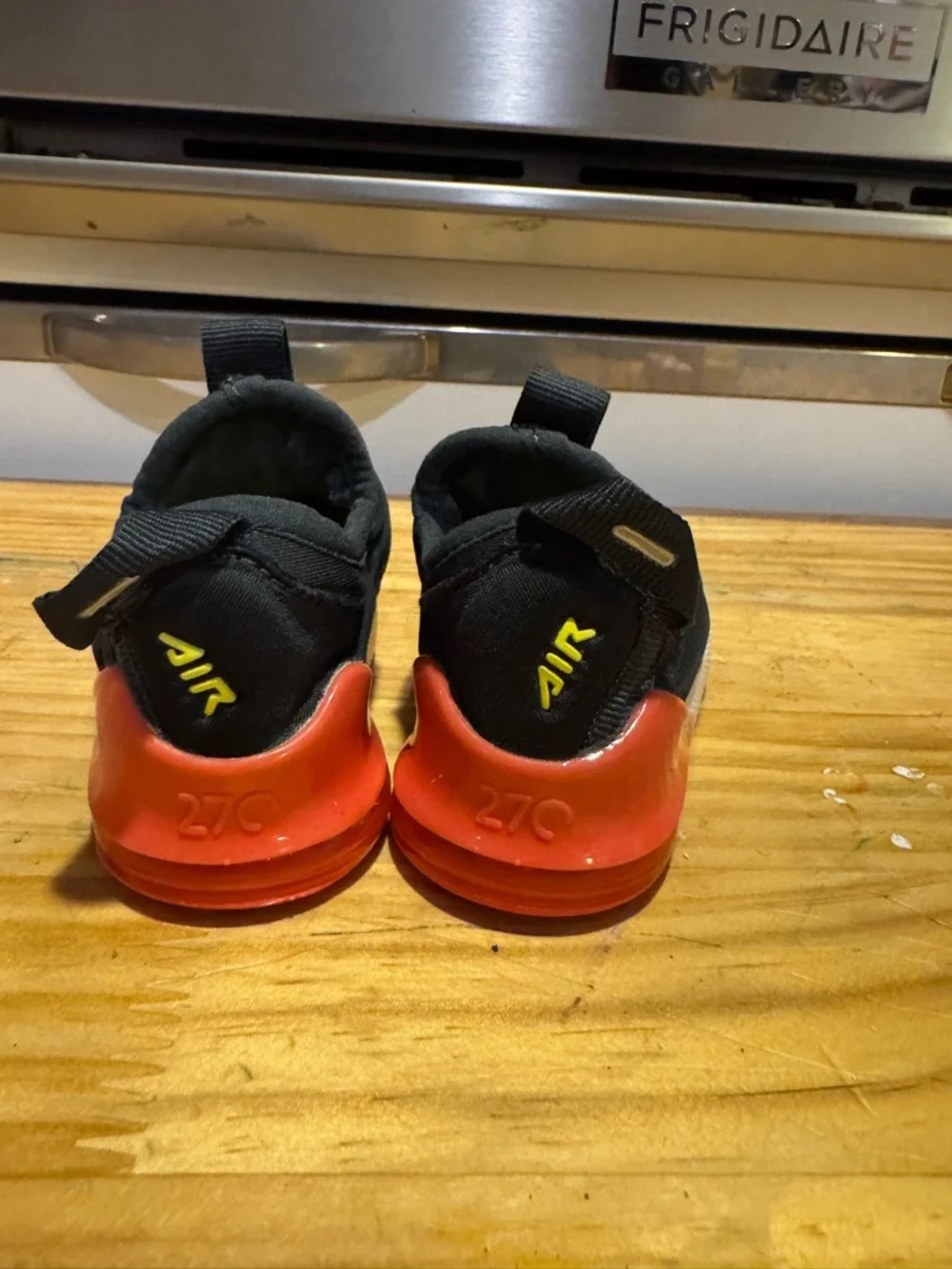 Nike Kids Black and Yellow AIR Strap Sneakers - Picture 3 of 3